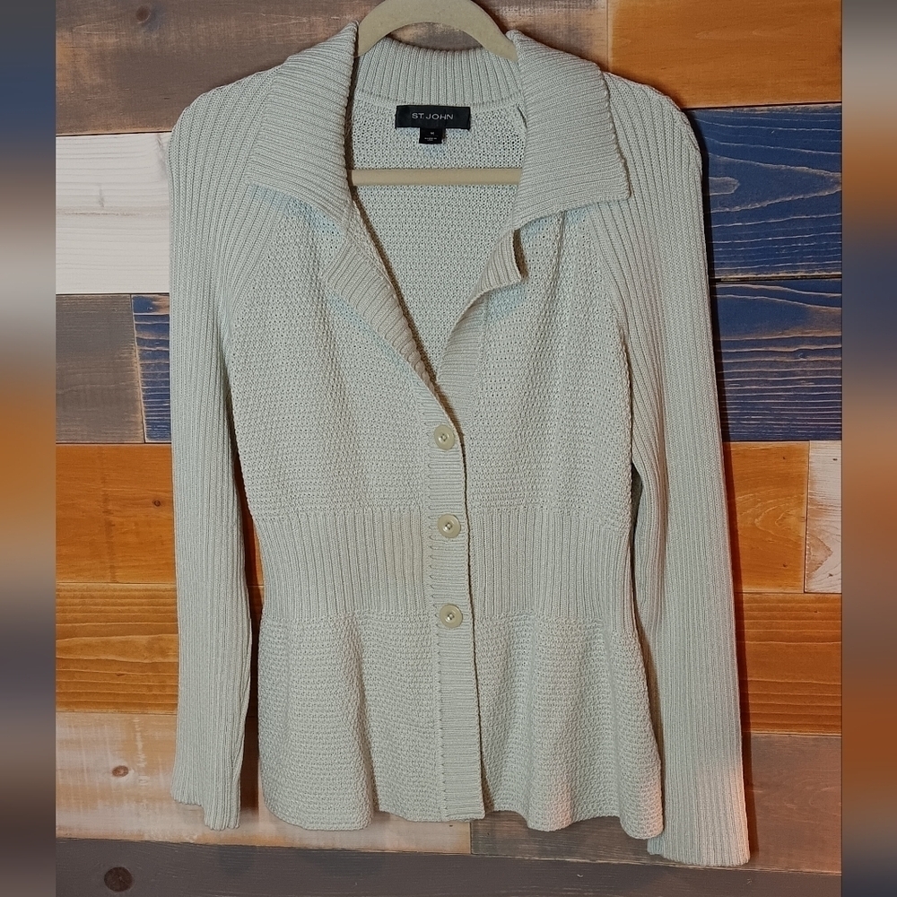 St. John Knit Sweater M Vapor Gray